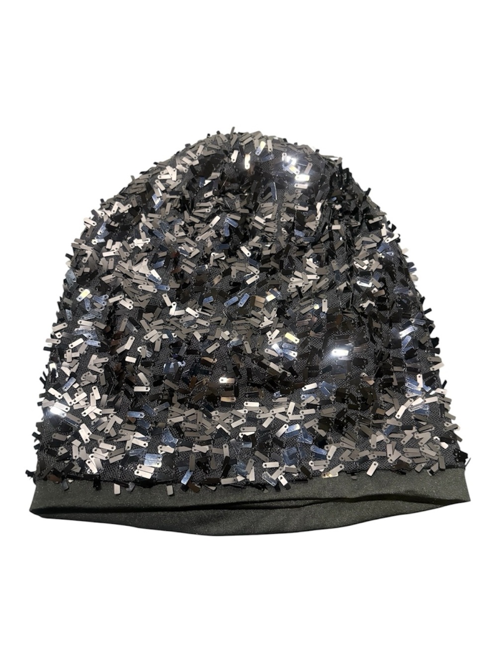 Sequined Black Beanie Hat